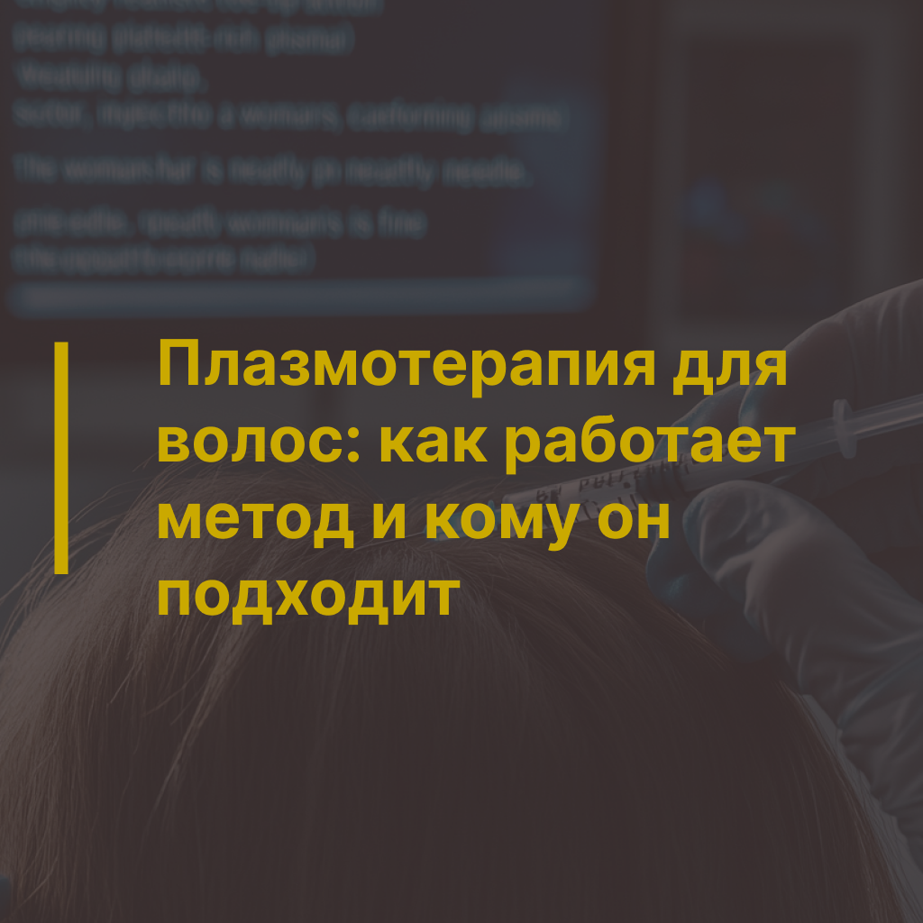 Плазмотерапия для волос: как работает метод и кому он подходит