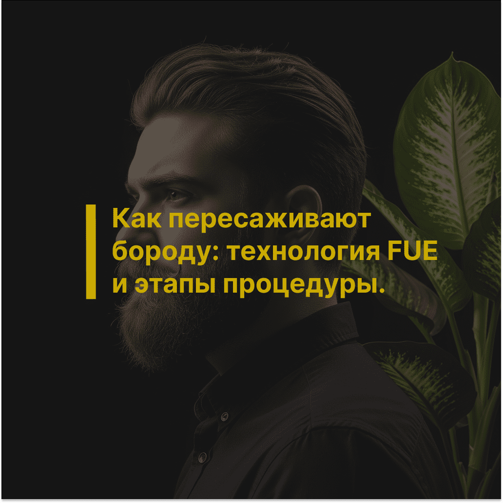 Пересадка бороды: как проходит процедура FUE и чего ожидать